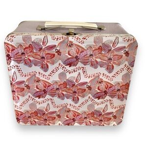 Lulie Wallace Vintage Style Metal Lunch Box Purple Floral NWT NEW